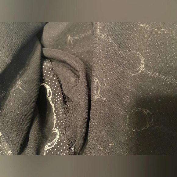 The Kooples Handcuff Chain Polka Dot Long Sleeve Silk Dress - Picture 11 of 13